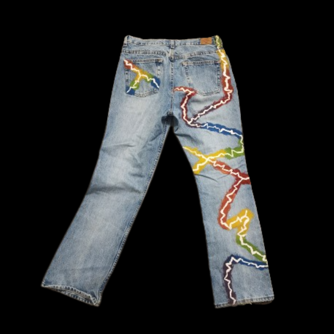 Denim Hand-painted Lighting Jeans (29)