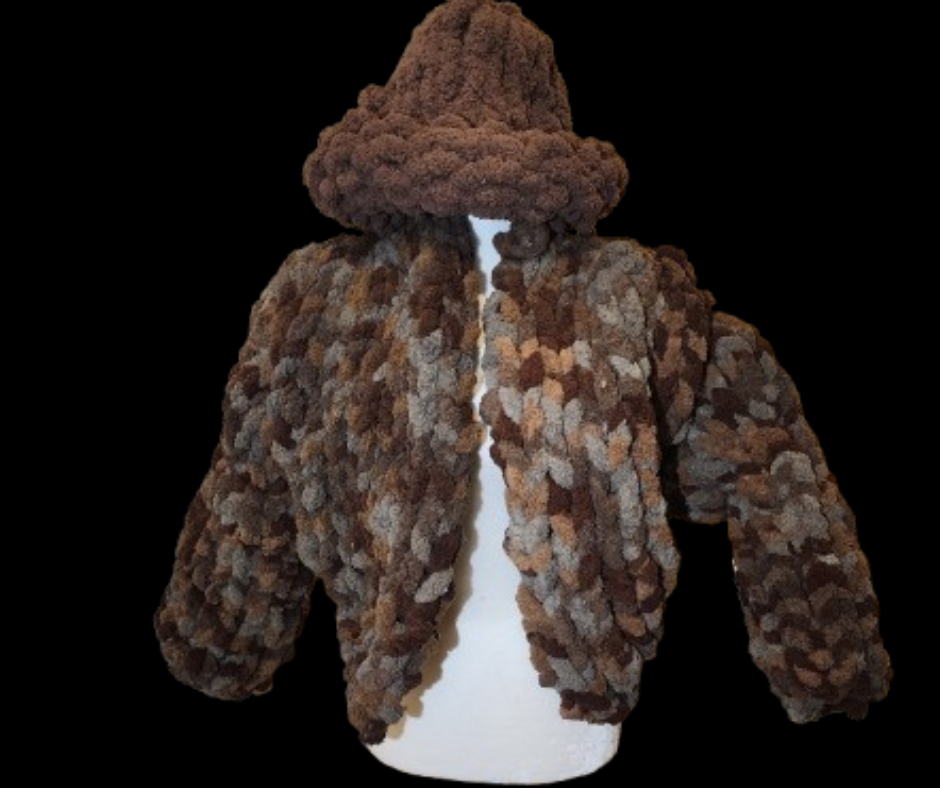 Brown hue knitted cardigan (S)