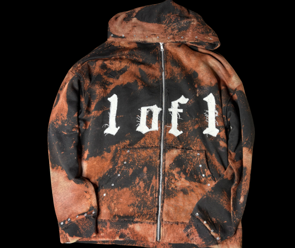 Black and Brown 1 of 1 Zip Up Hoodie (M)