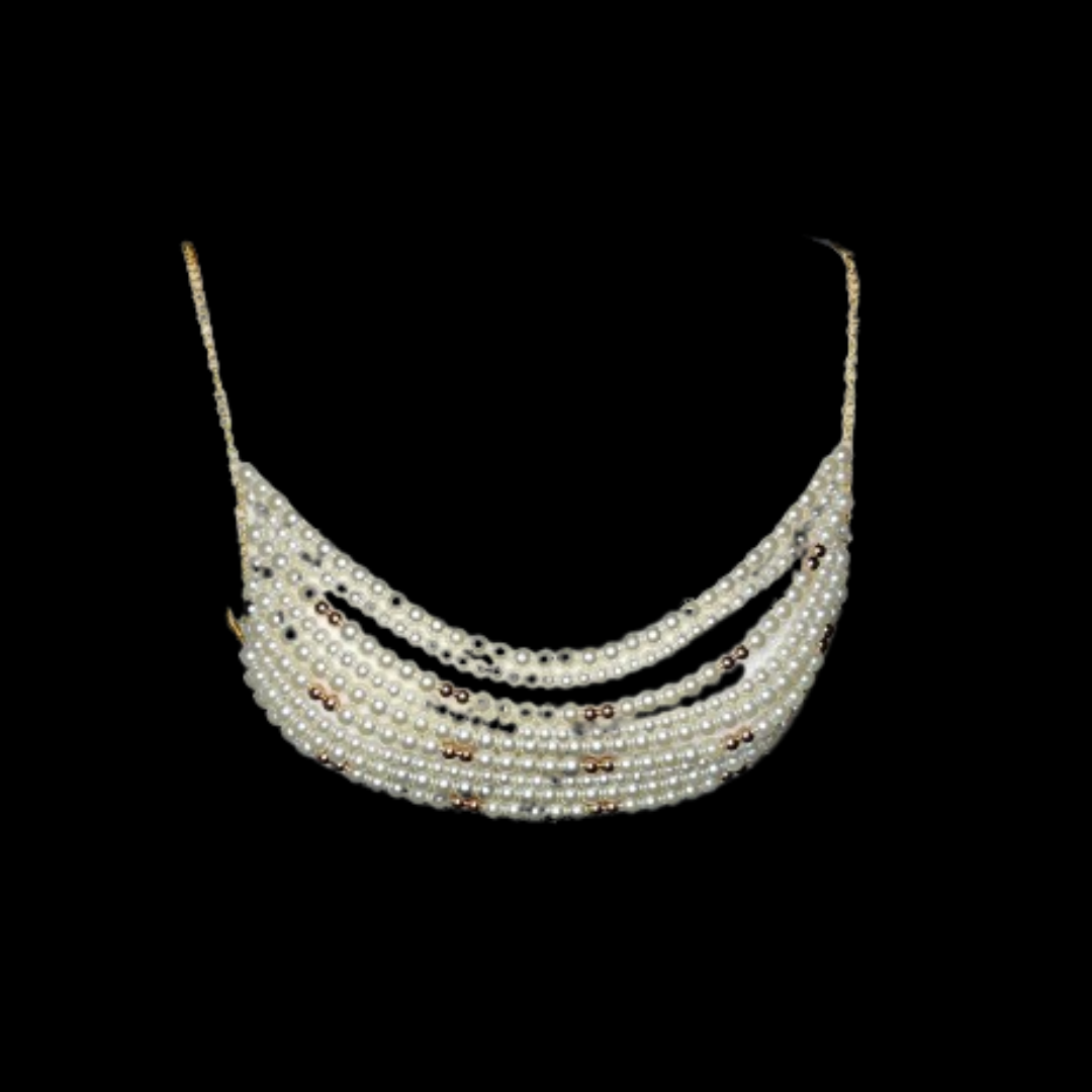 Ivory Hand Beaded Pearl Bralette (S/M/L)
