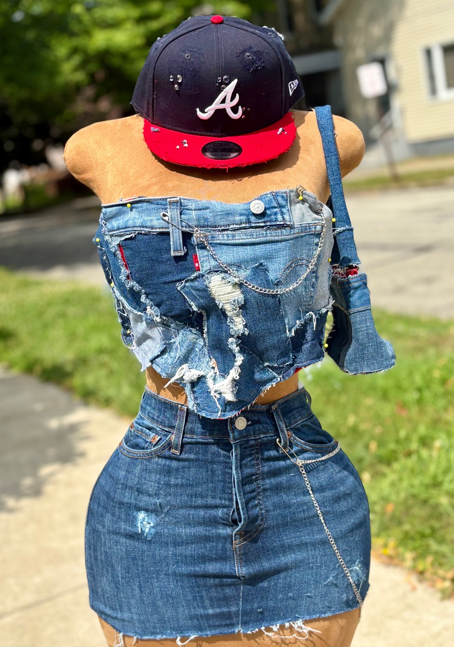 Blue Denim Set with Hat and Purse (XS/28)