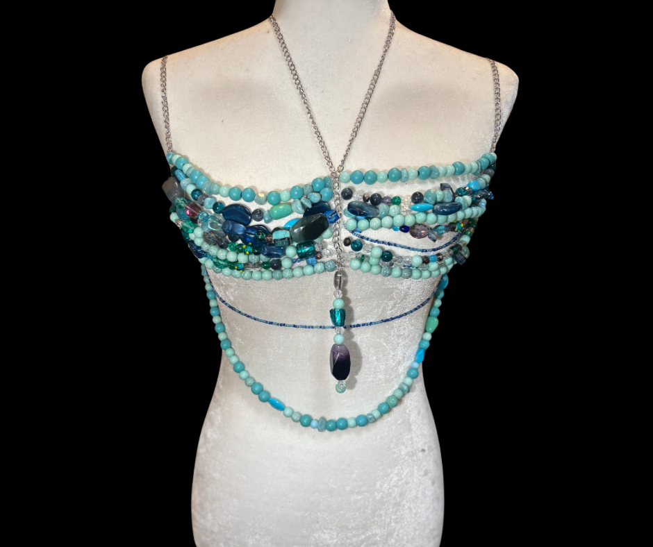 Blue beaded Bralette (S/M/L)