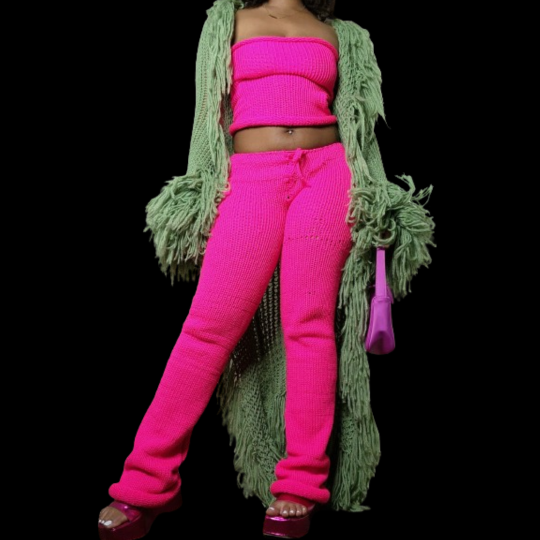 Green knitted cardigan (S/M)