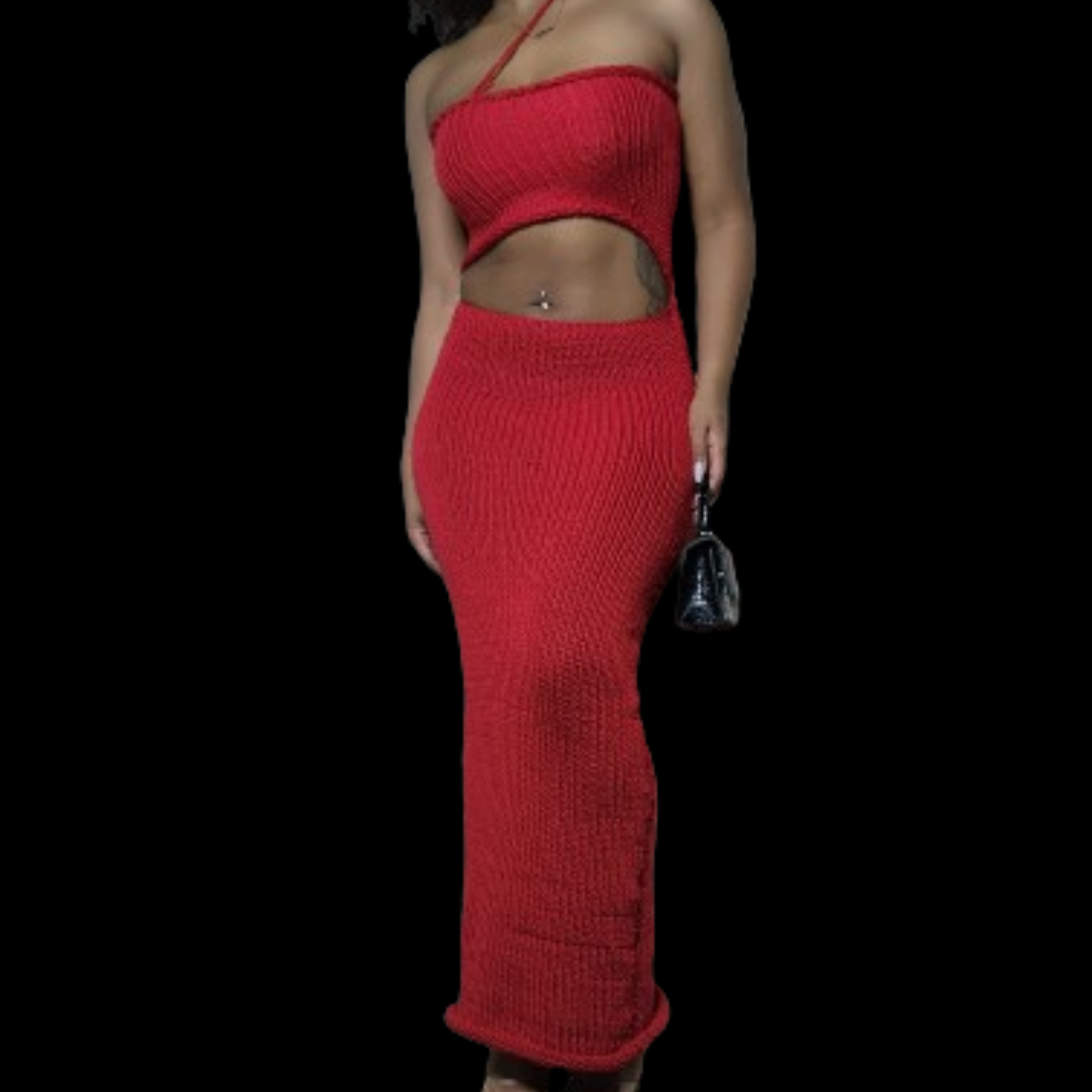 Red Knitted Gown (S/M)