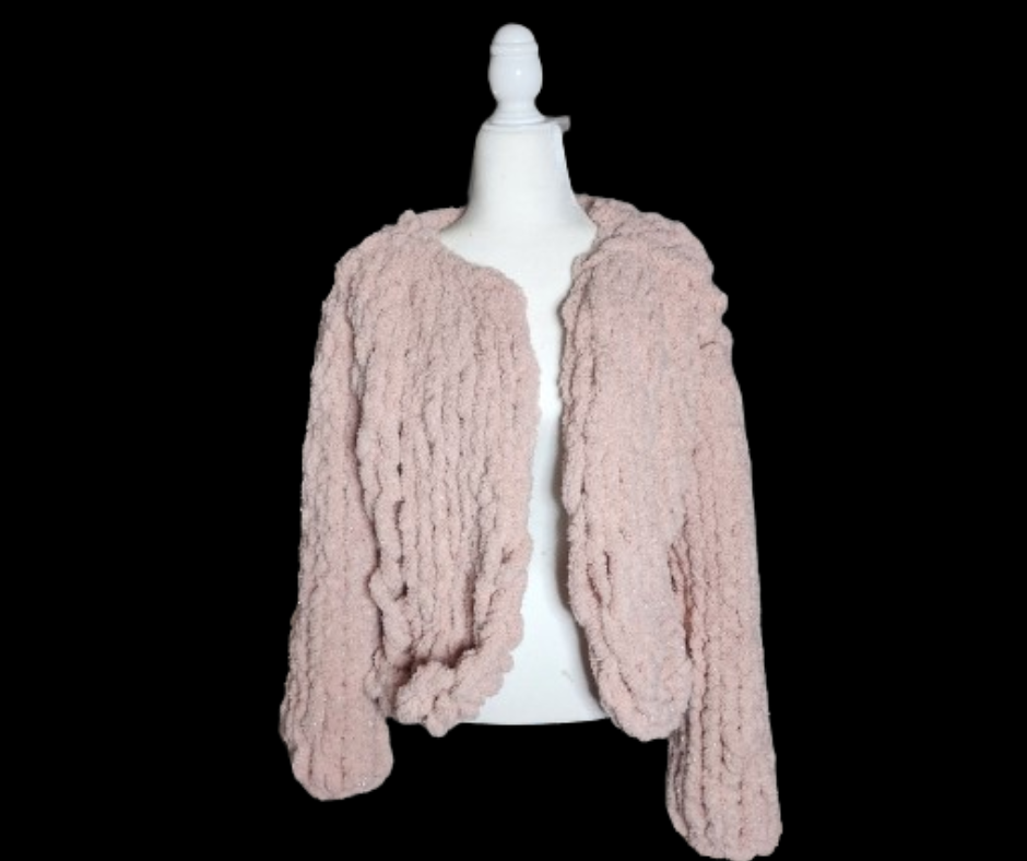 Pink Sparkles knitted cardigan (M)