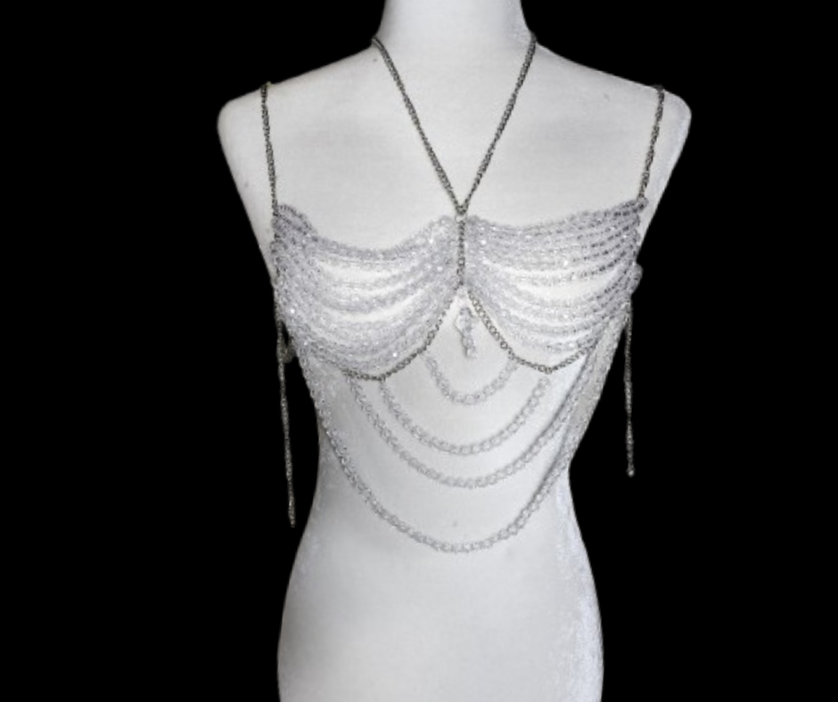 Clear hand Beaded Bralette (S/M/L)