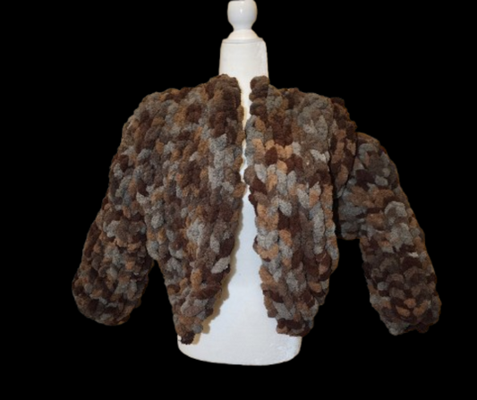 Brown hue knitted cardigan (S)