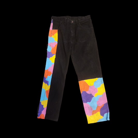 Black Colorful Hand-painted Jeans (34)