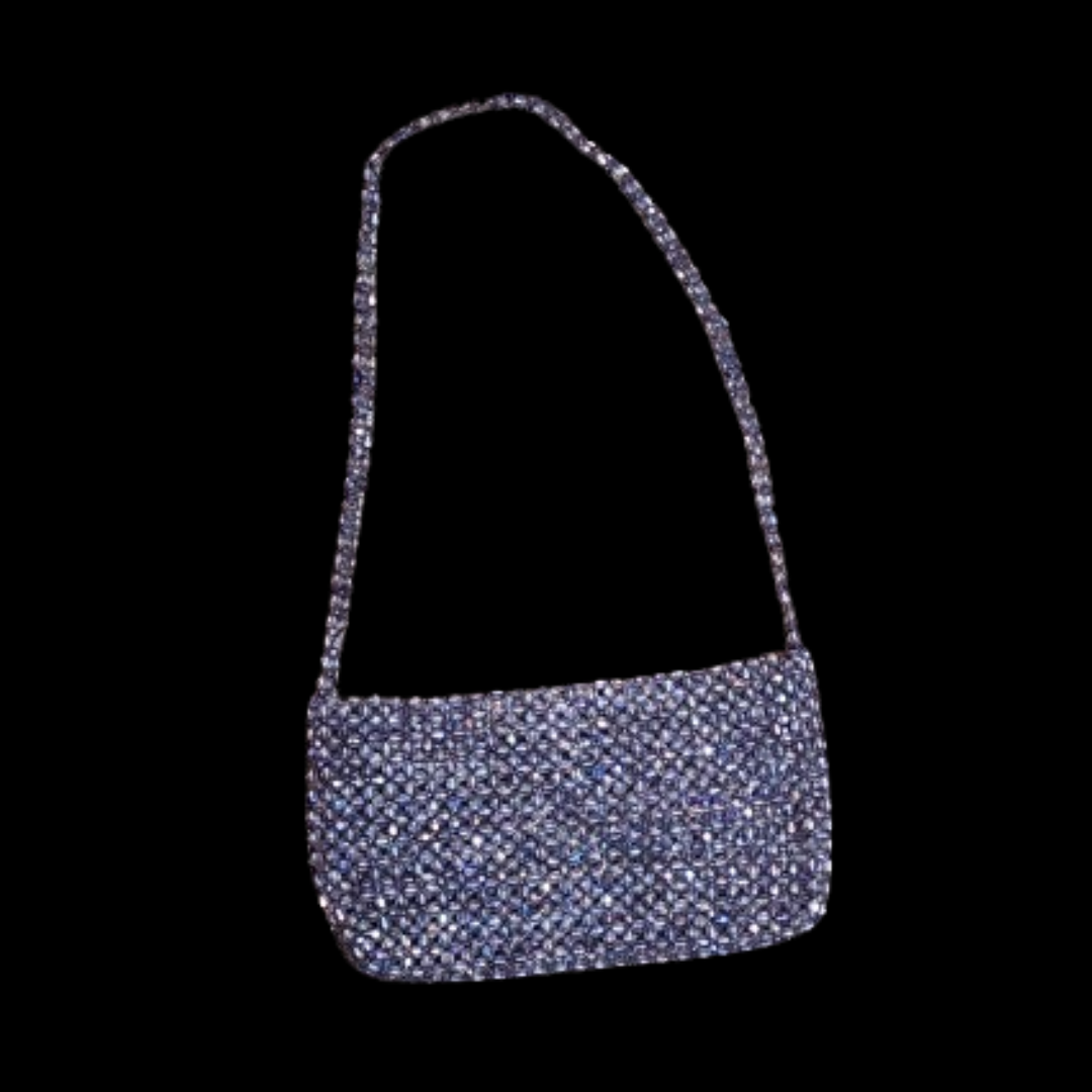 Purple Iridescent Hand Beaded  Shoulder bag