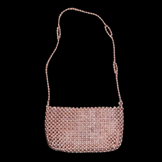 Rose Gold Hand Beaded Shoulder Bag