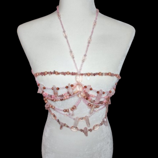 Pink Hand Beaded Bralette (S/M/L)