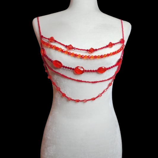 Red Hand Beaded Bralette (S/M/L)