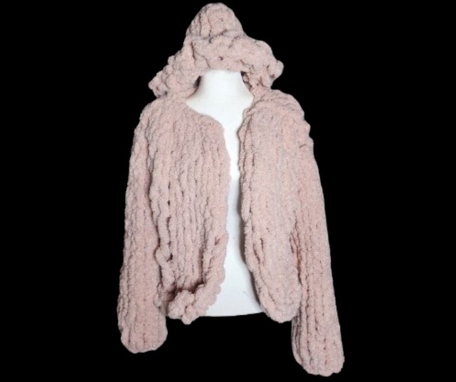 Pink Sparkles knitted cardigan (M)